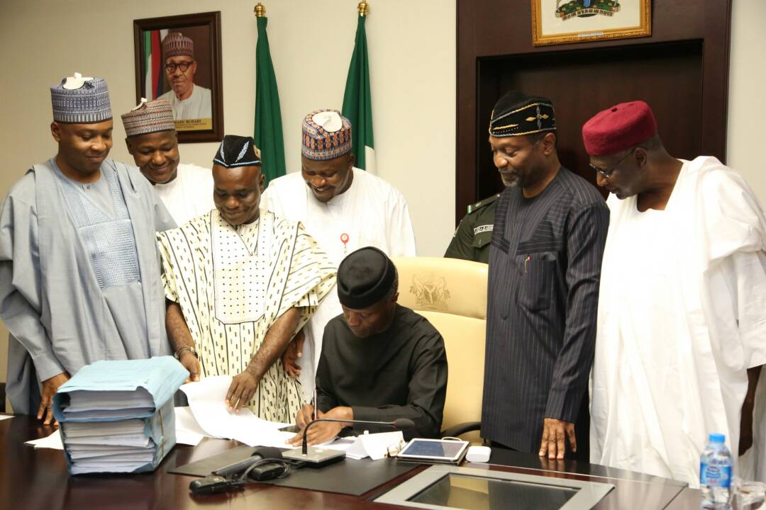 Pictures of Osinbajo Signing 2017 Budget
