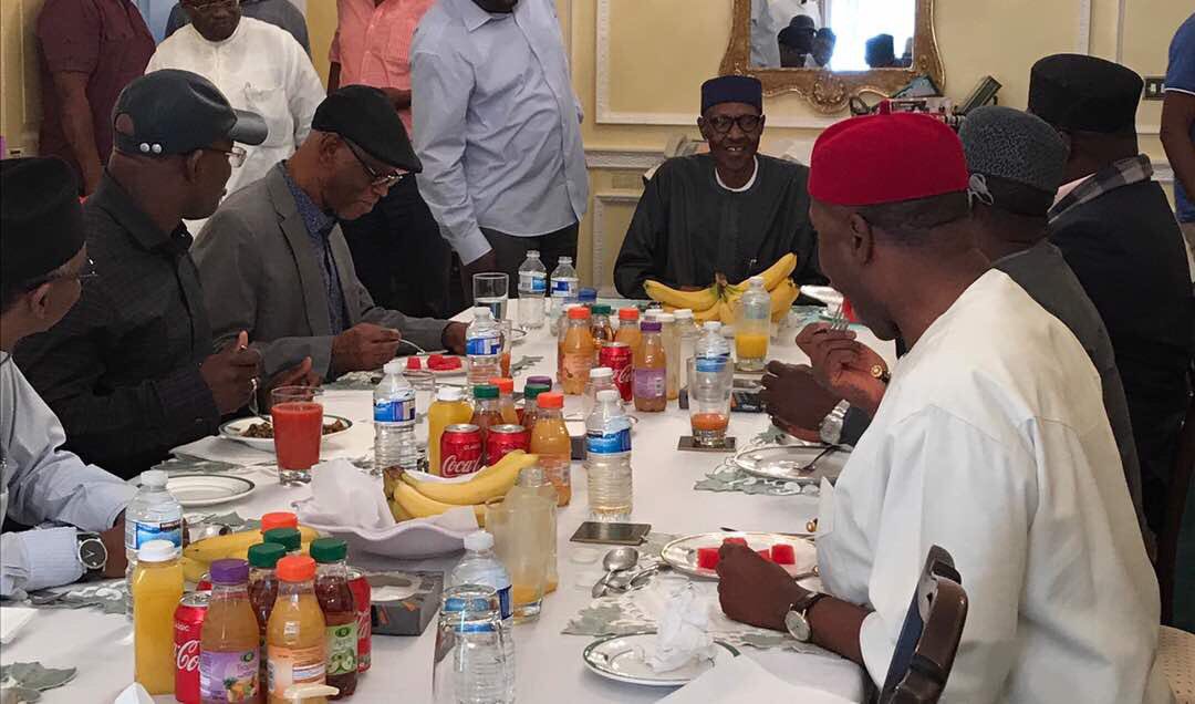 APC Governors Meet Ailing Buhari in London