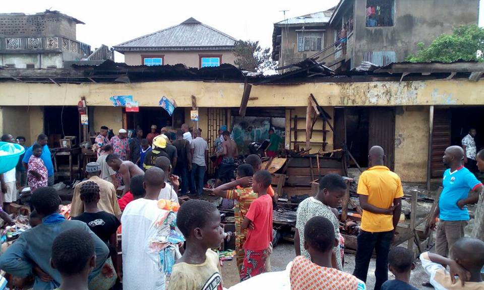 Millions of Naira Lost as Fire Razes Shops in Lagos