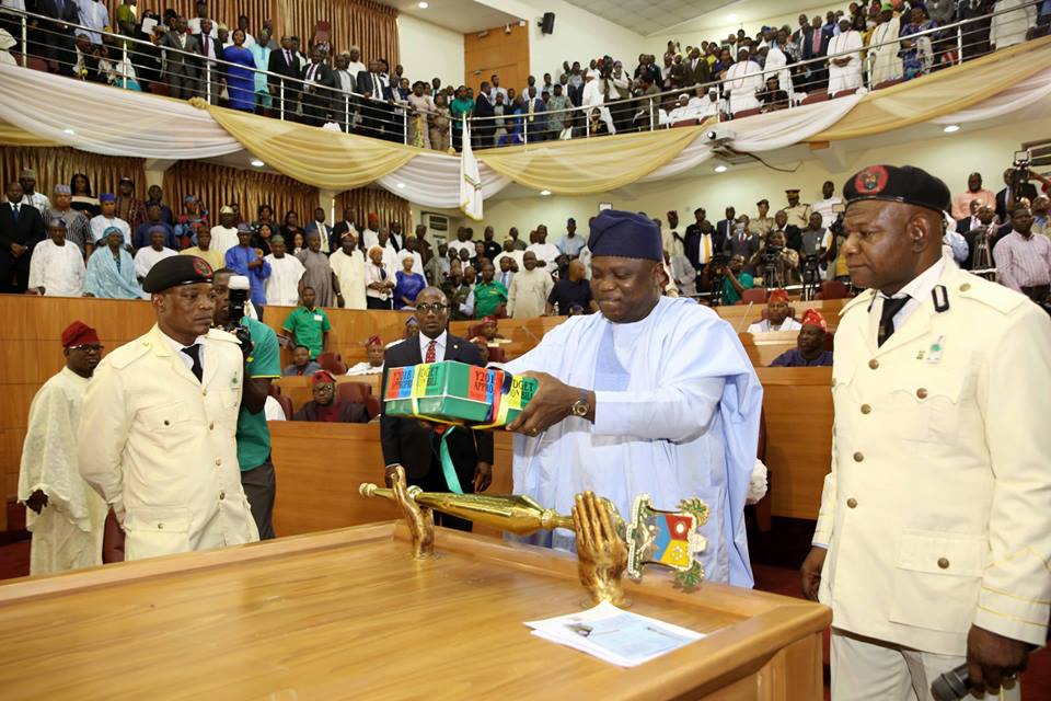 Image result for Ambode presents budget of N852.3bn for 2019