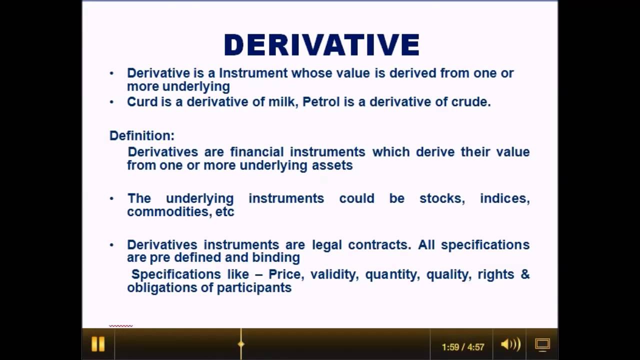 define derivatives in finance