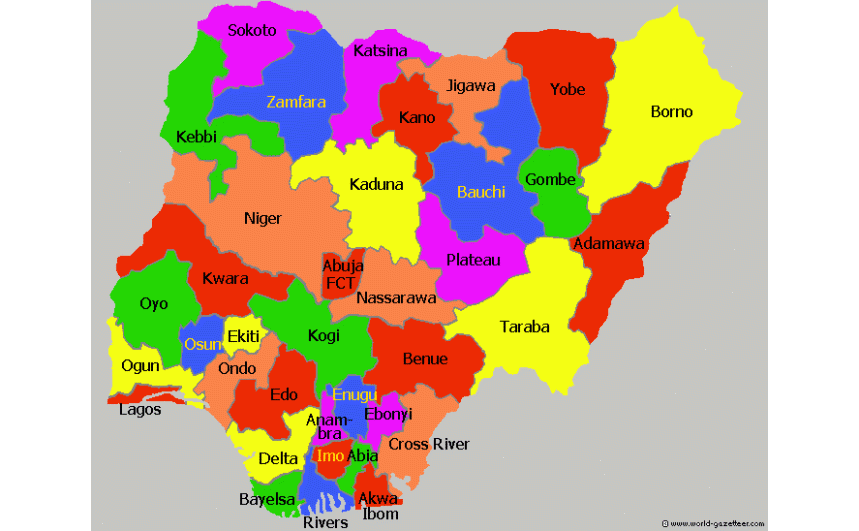 map of nigeria