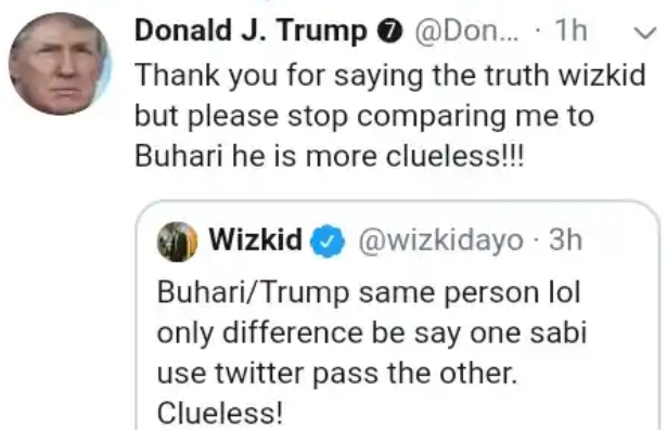 Wizkid trump buhari