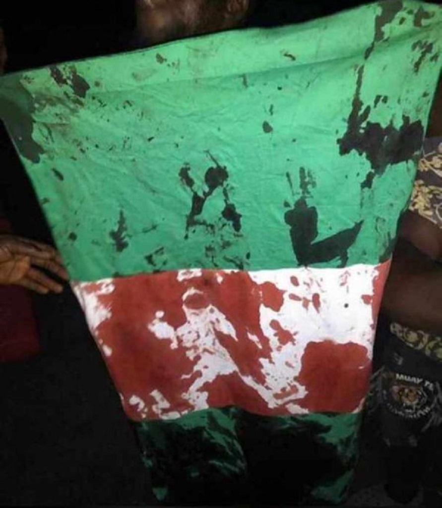 Nigerian Flag Blood Stain