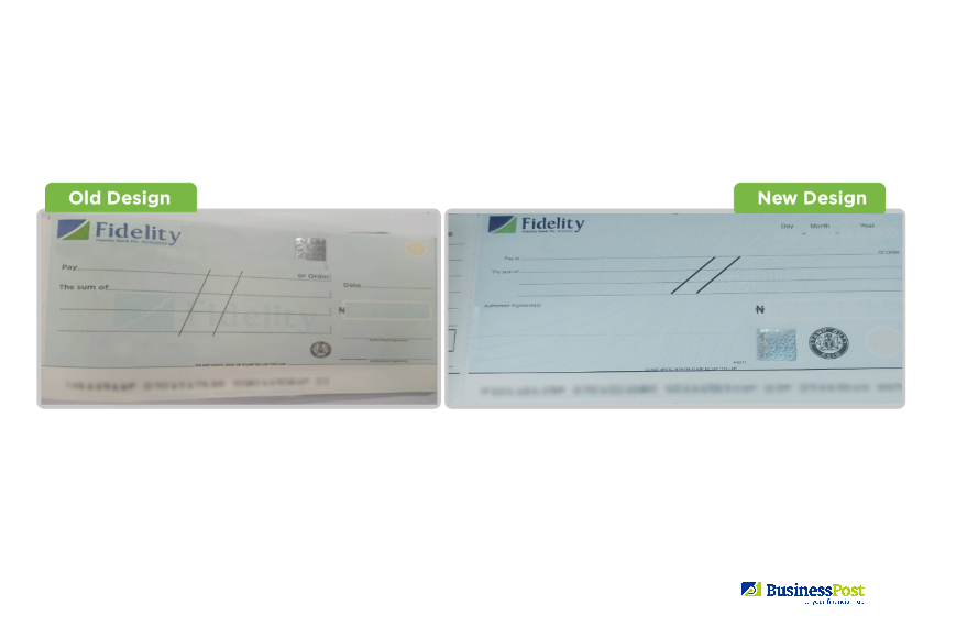 New Fidelity Bank Cheque