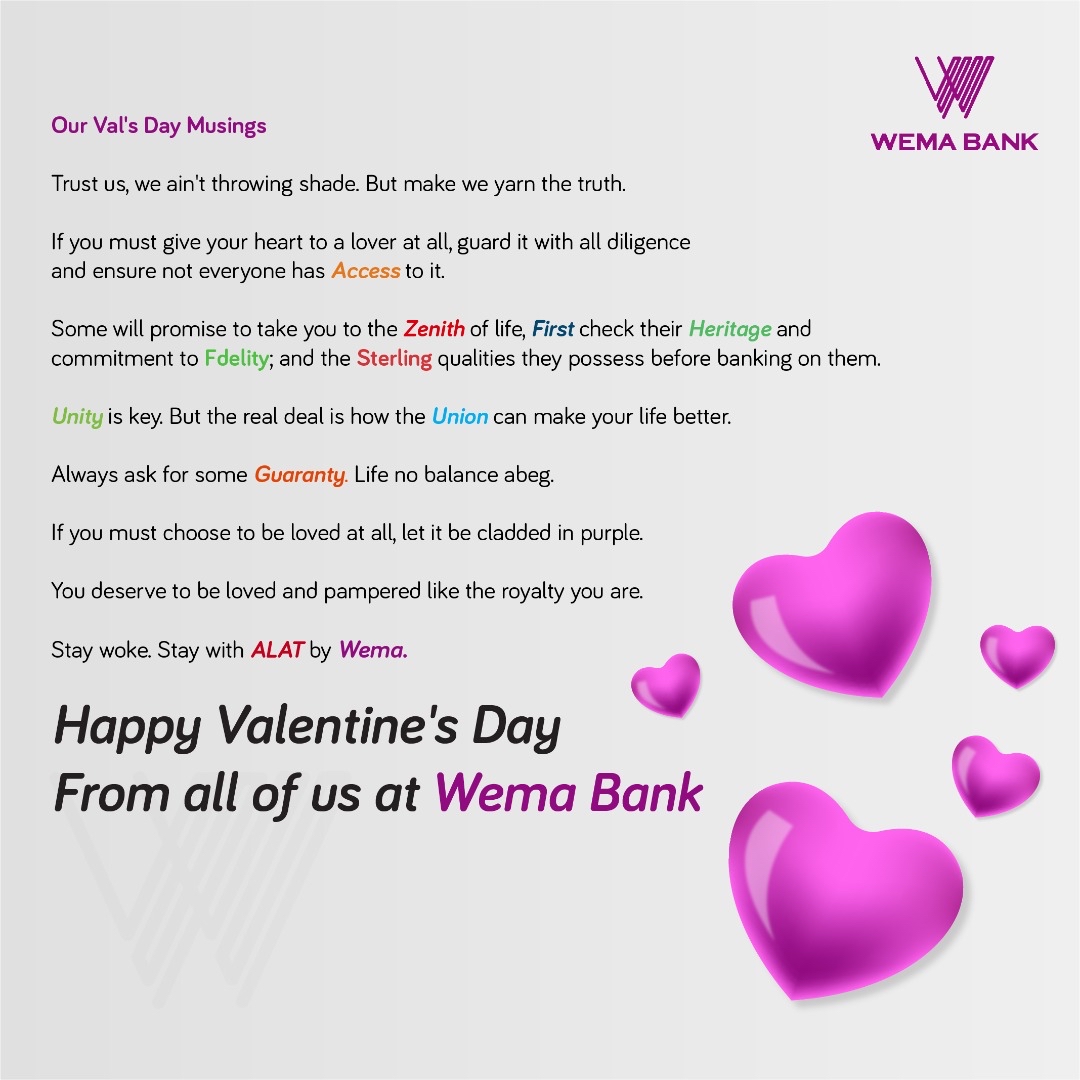 Wema Bank Val's Day Banter