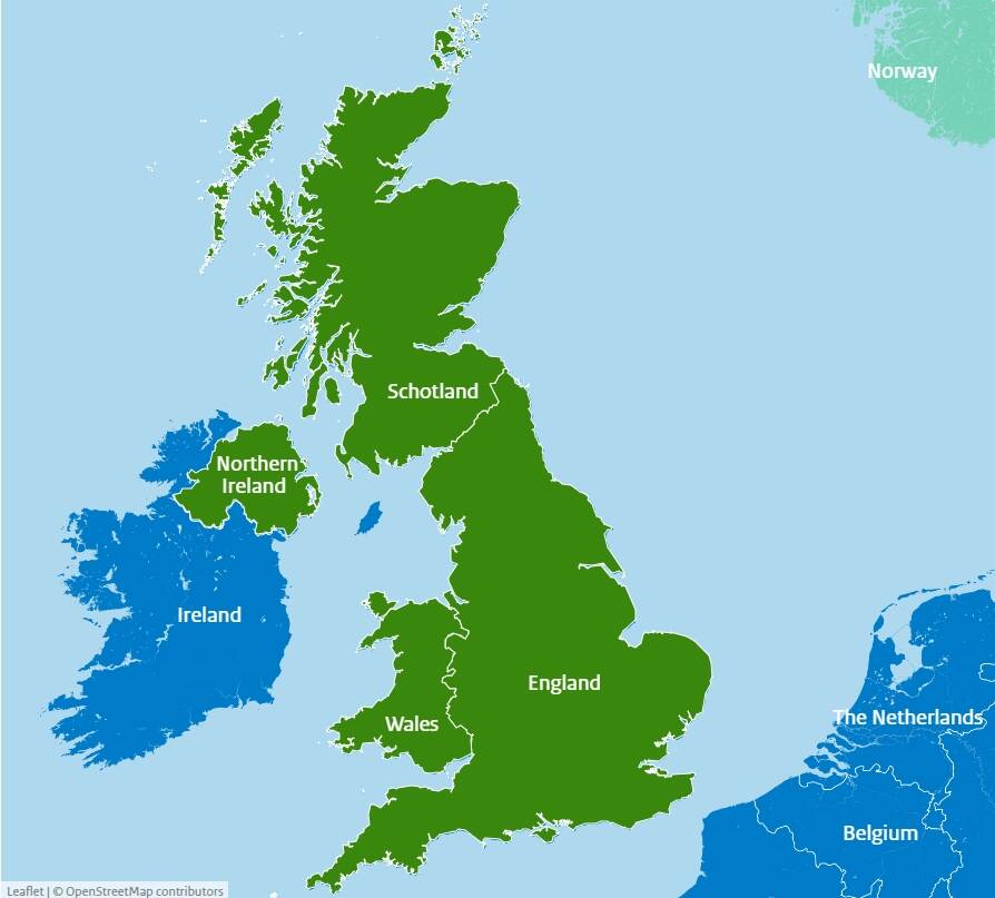 United Kingdom UK Danger Zones