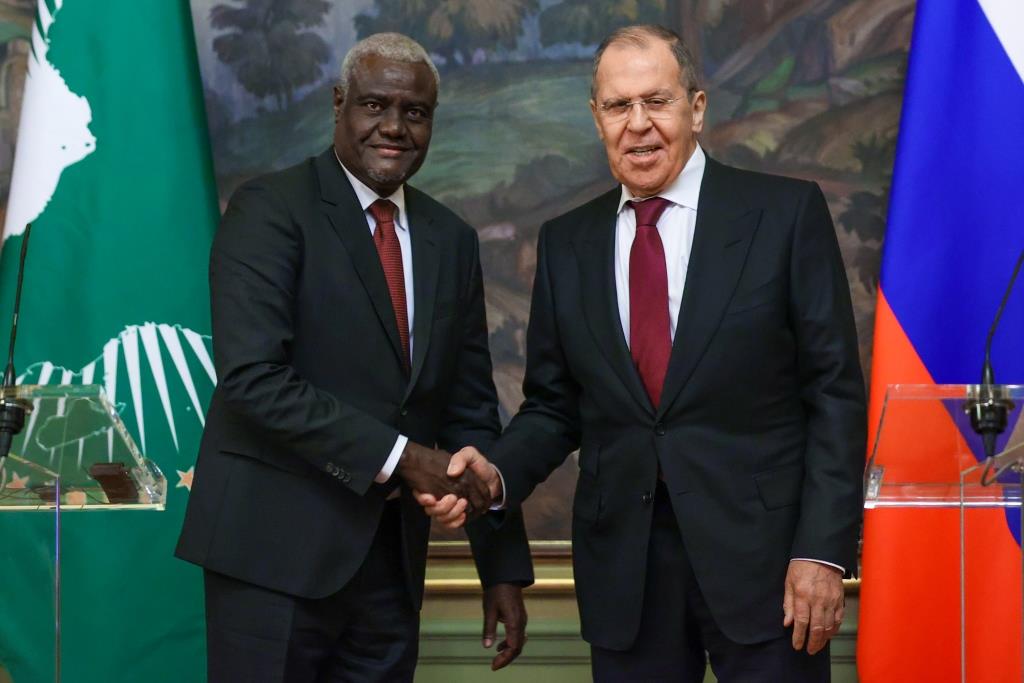 Moussa Faki Mahamat and Sergey Lavrov Relations Between Russia African Union