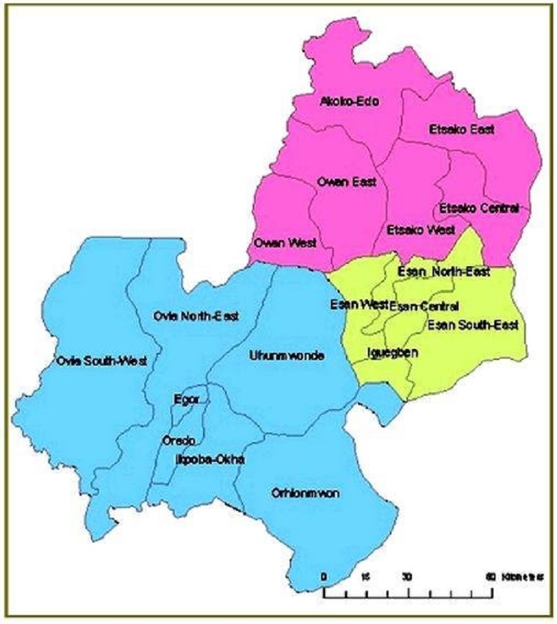 Edo State map
