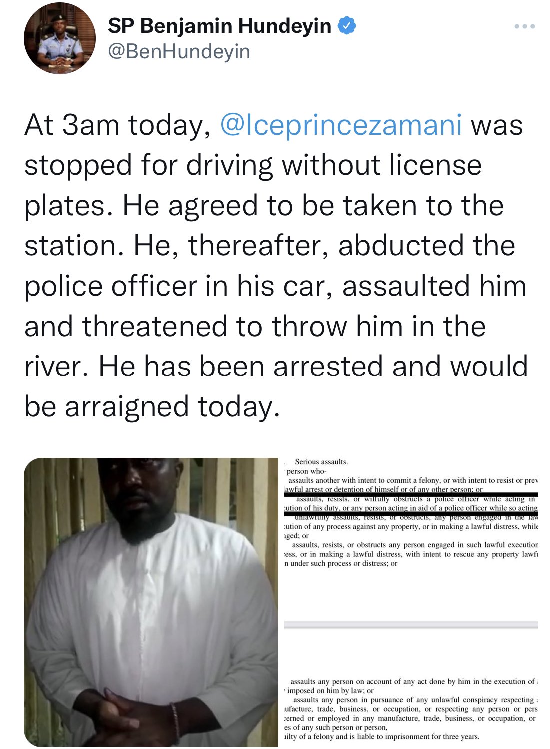 Police arrest Ice Prince
