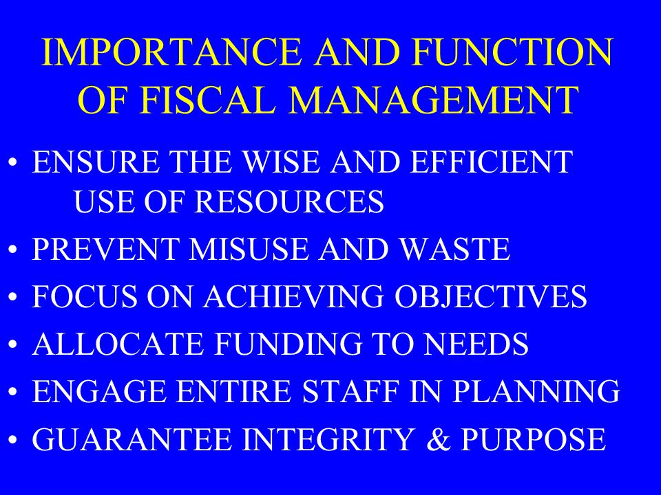 strengthen fiscal management