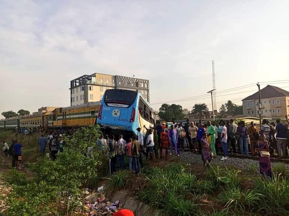 Train BRT Bus train accident