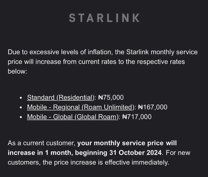 Starlink service plans