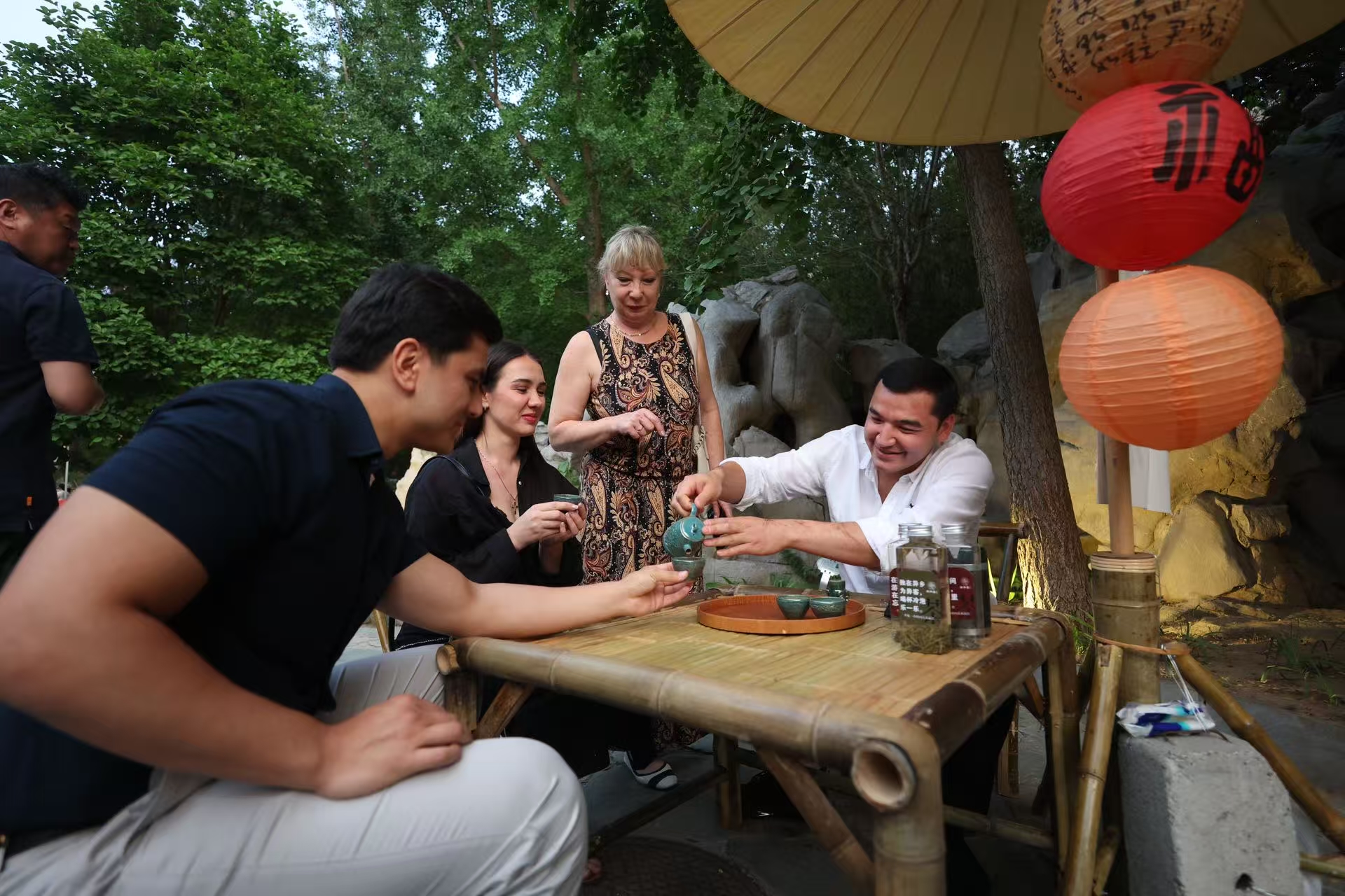 Guests savor the aroma and flavor of fine teas