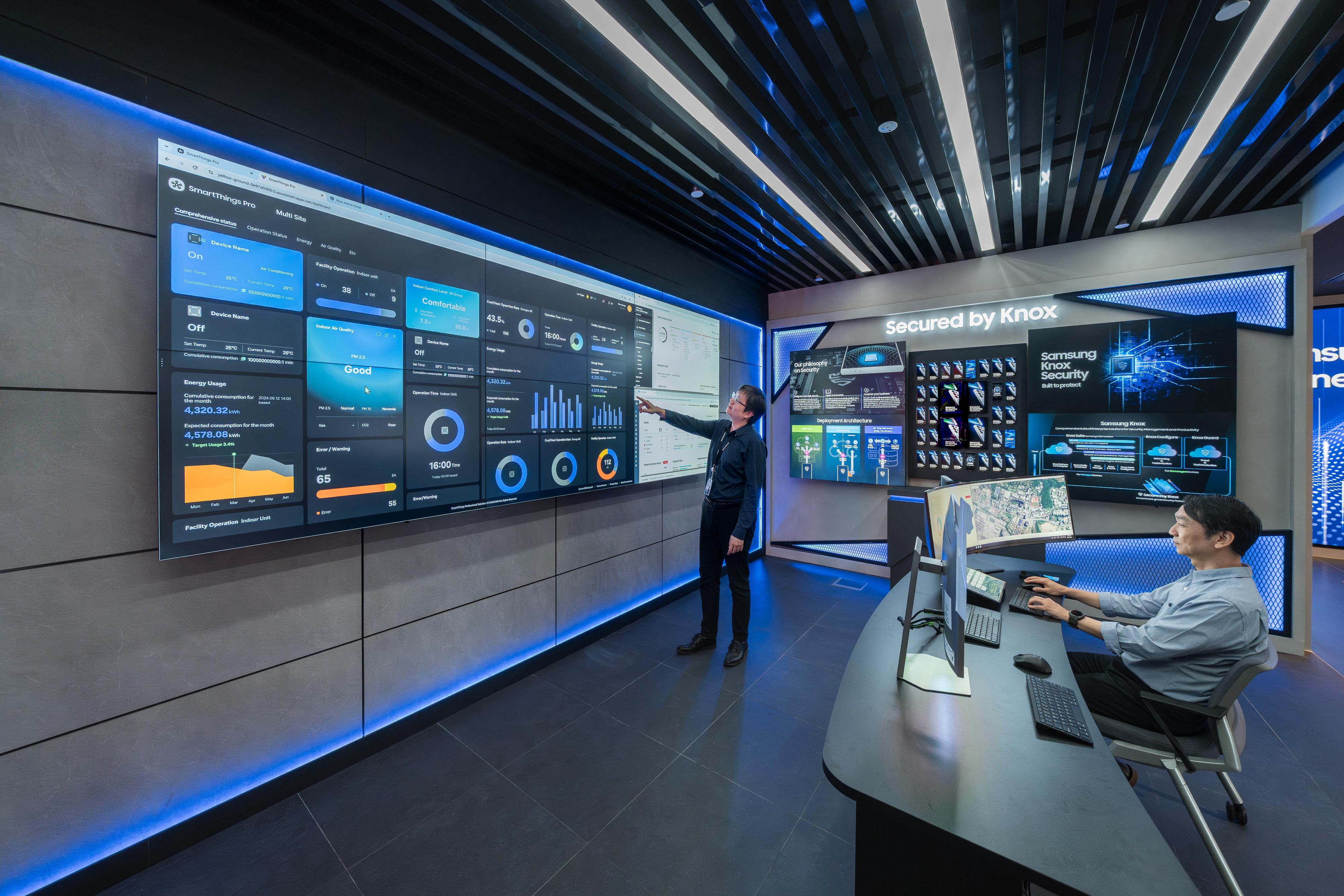 Command and Control Centre features high-resolution commercial displays, integrated with Samsung’s VXT and SmartThings Pro solutions to help organisations achieve workflow optimisation and efficient energy management