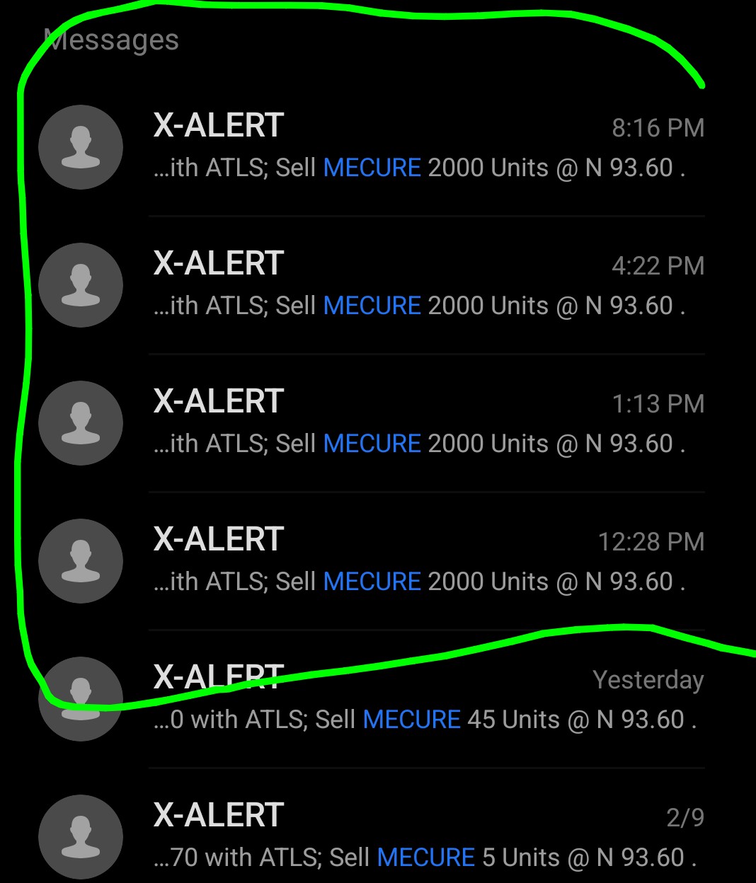 x-alert fee capital market