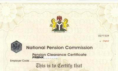 Pension Clearance Certificate