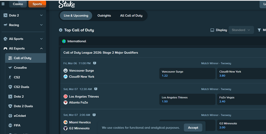 Stake Betting platform