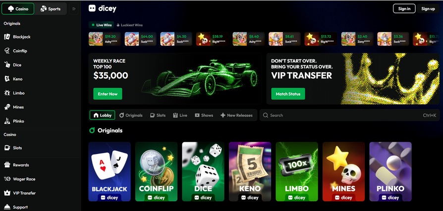 dicey betting platform