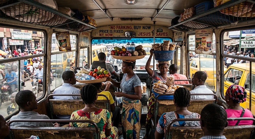 trading inside buses