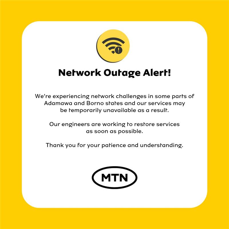 MTN network outage Adamawa