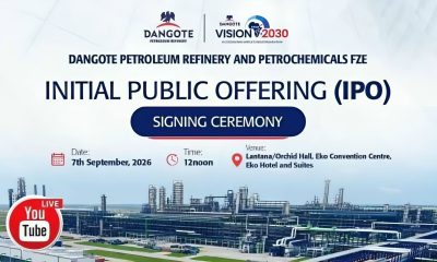 Dangote Refinery IPO signing ceremony
