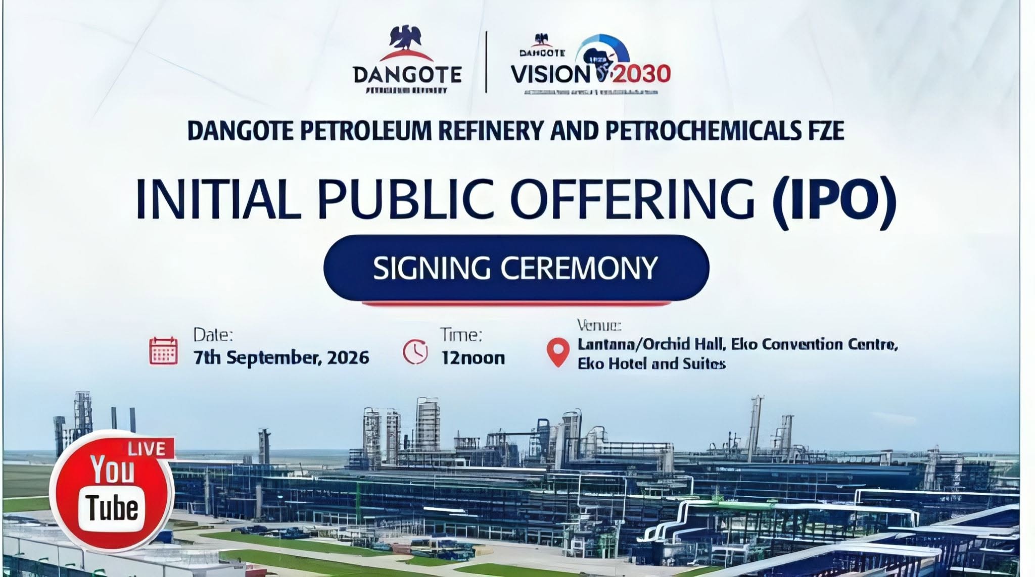 Dangote Refinery IPO signing ceremony