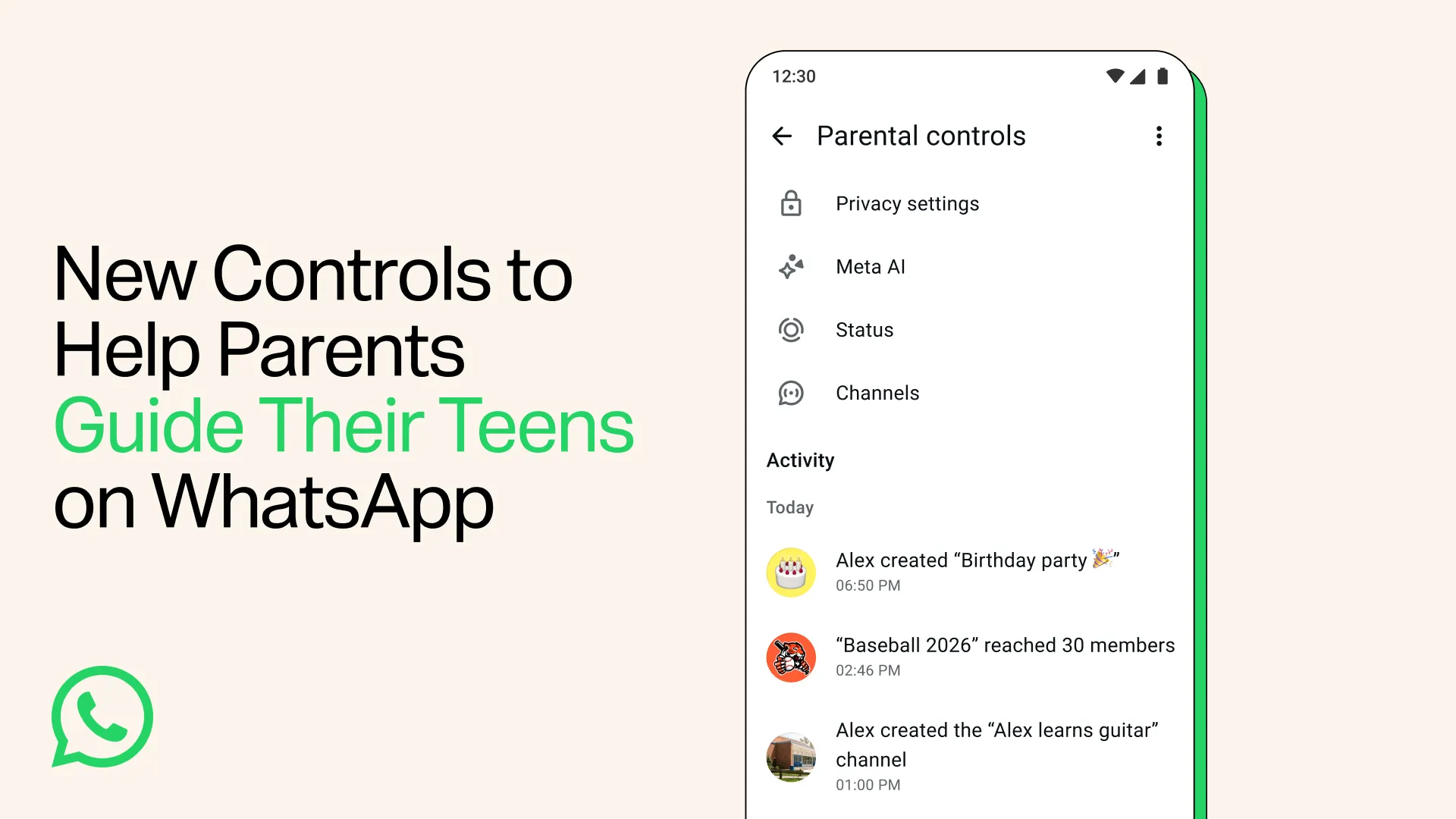 new teens control WhatsApp